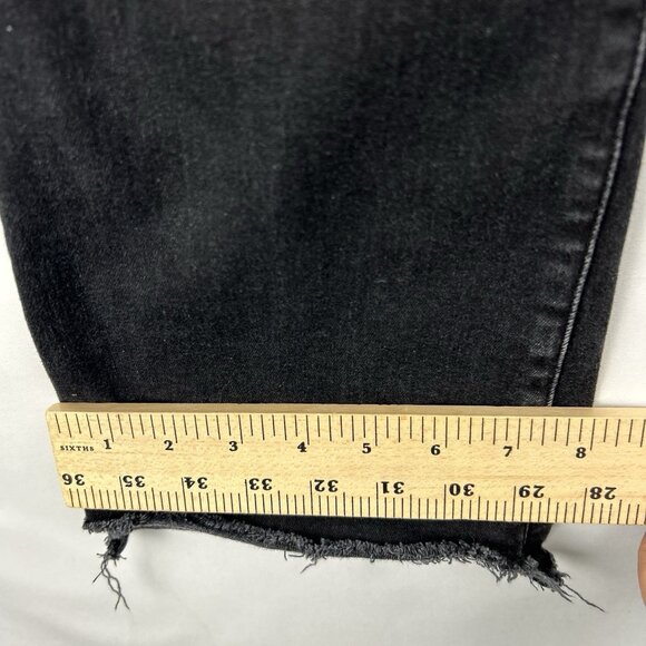 FRAME Le Crop Slim Bootcut Jeans Womens Size 29 Black Raw Edge Denim Mid Rise - Picture 8 of 16